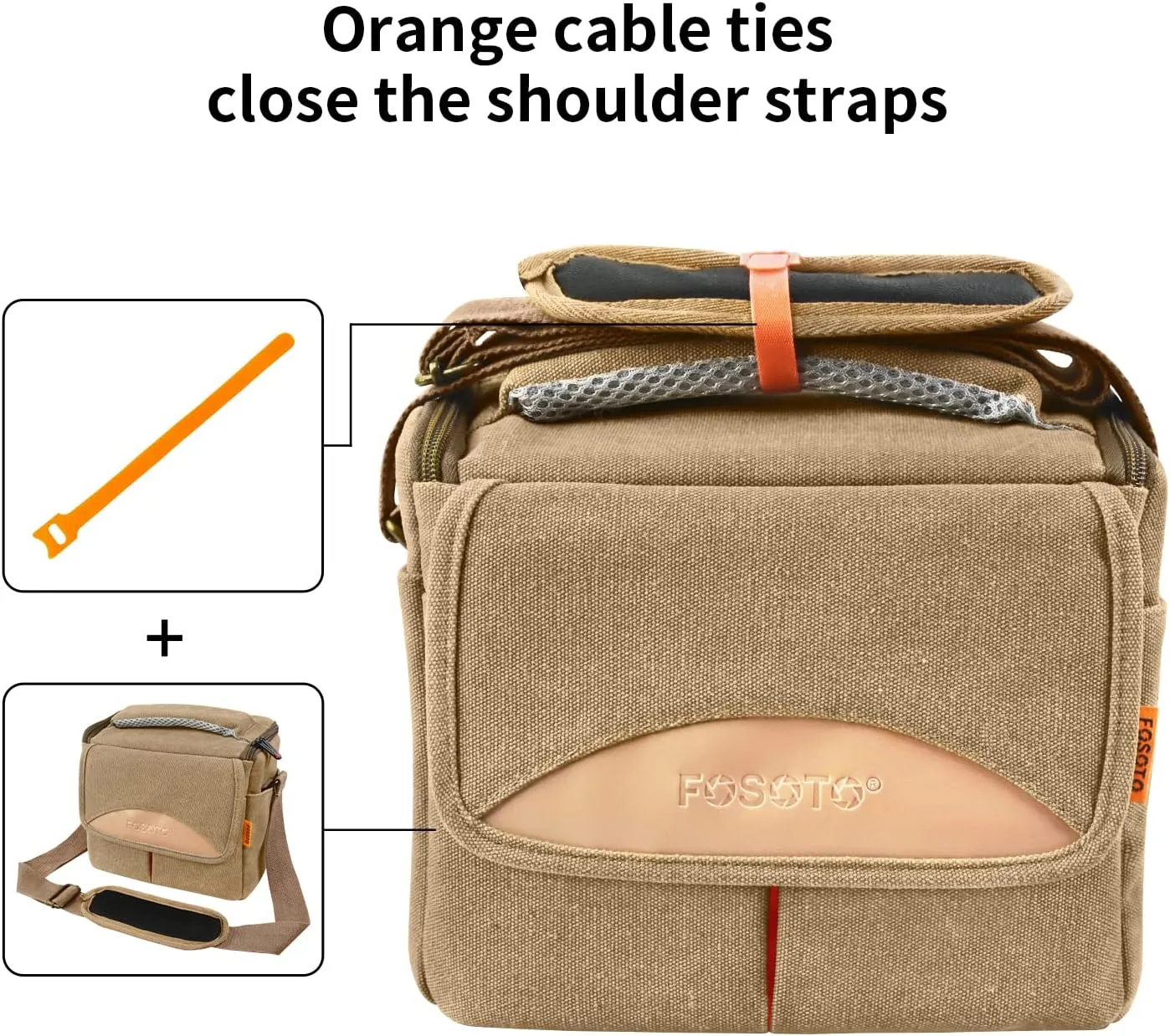FOSOTO Anti-shock Shoulder Crossbody Camera Case Bag Compatible for Canon EOS EOS Rebel T5 T6 T7 T8i T100 SL3 XTi Panasonic G85 G95 GH5 G7KS Olympus OM-D E-M1 DSLR SLR Camera