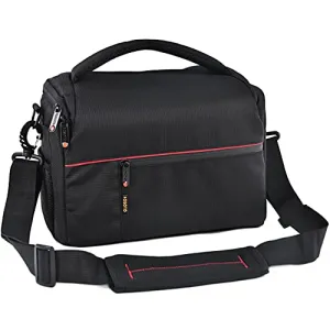 FOSOTO DSLR Camera Shoulder Bag Case Compatible for Canon EOS Rebel T7 T6 T8i SL3 T100 2000D 4000D 60D 80D 750D 90D 5D Nikon D780 D750 D610 D5600 D5300 D7500 D3500 Pentax with Waterproof Rain Cover