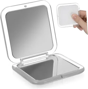 FRCOLOR Compact Square Pocket Mirror Folding Makeup Mirror Dual-Sided Functionality