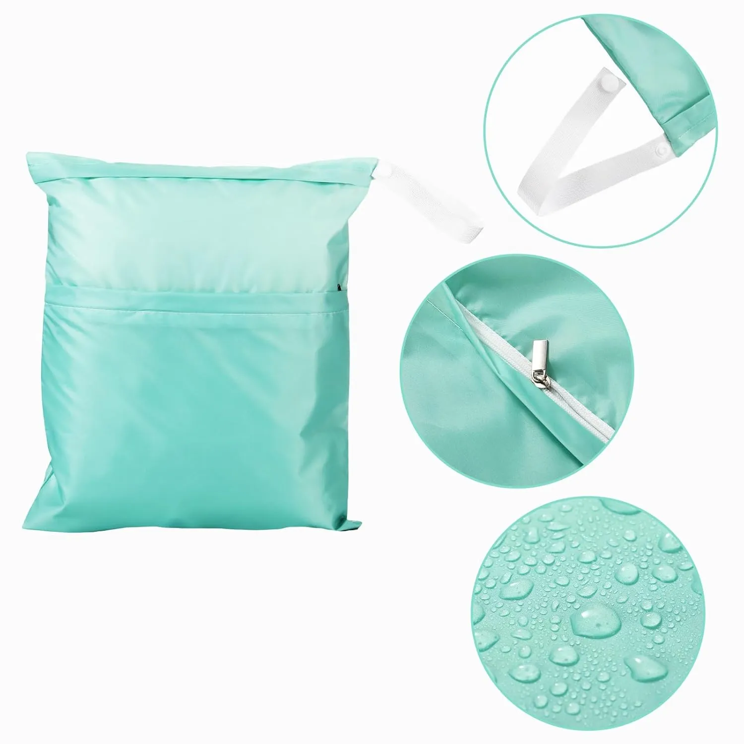 Frienda 4 Pieces Wet Dry Bag for Baby Waterproof Reusable Washable Diaper Bag Sealed with Handle for Travel, Beach, Swimsuit, Diapers, Dirty Gym Clothes and Toiletries (Macaron)