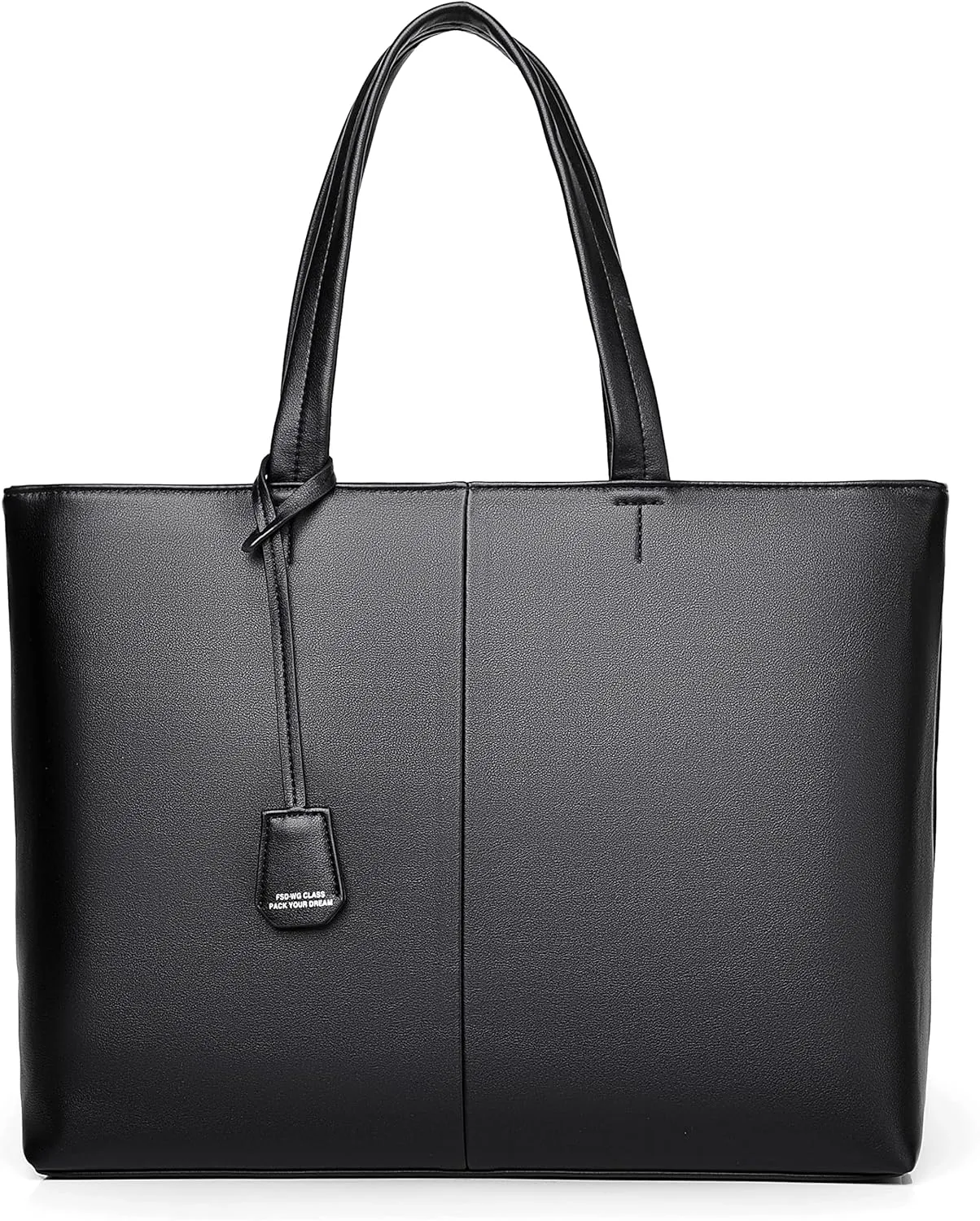 FSD.WG Men's Tote Bag,Business Bag, Leather Briefcase,Elegant Leather,Large Capacity,Black