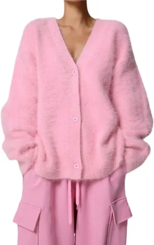 Fuzzy Cardigan Sweaters for Women Oversized Long Sleeve Button Down Furry Knit Sweater Soft Lightweight Cardigans