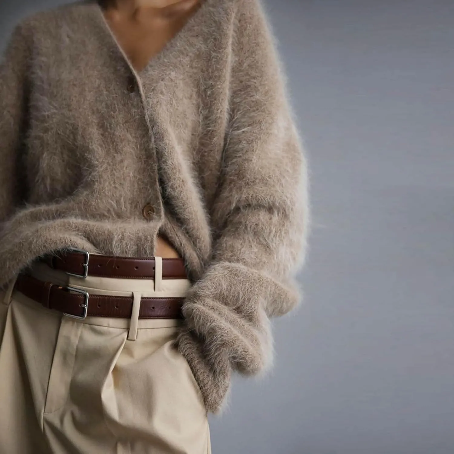 Fuzzy Cardigan Sweaters for Women Oversized Long Sleeve Button Down Furry Knit Sweater Soft Lightweight Cardigans