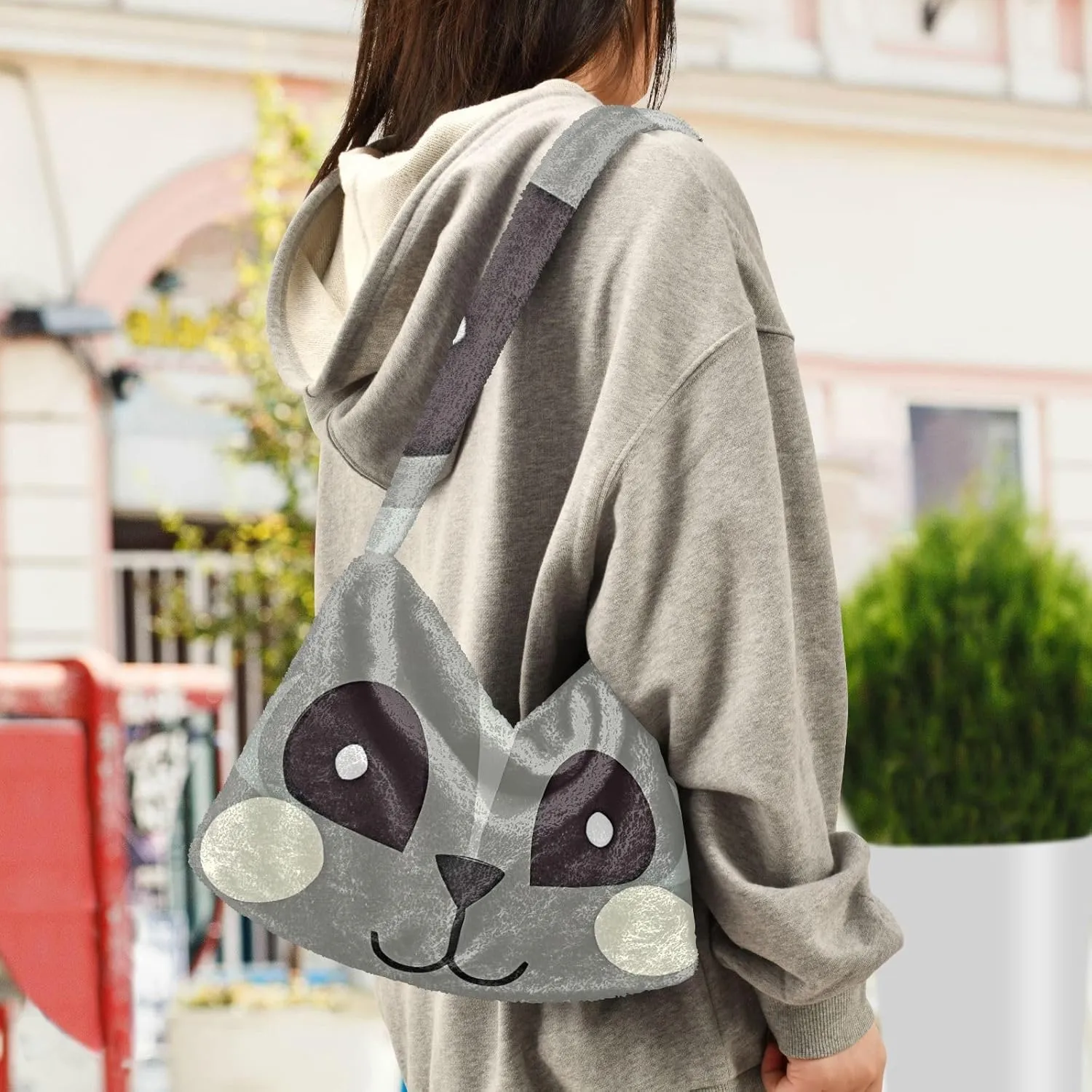 GAIGEO Little Bear Behind the Broken Wall Womens Shoulder Bag, Shoulder Bag with Pocket, Lightweight Handbags for Women