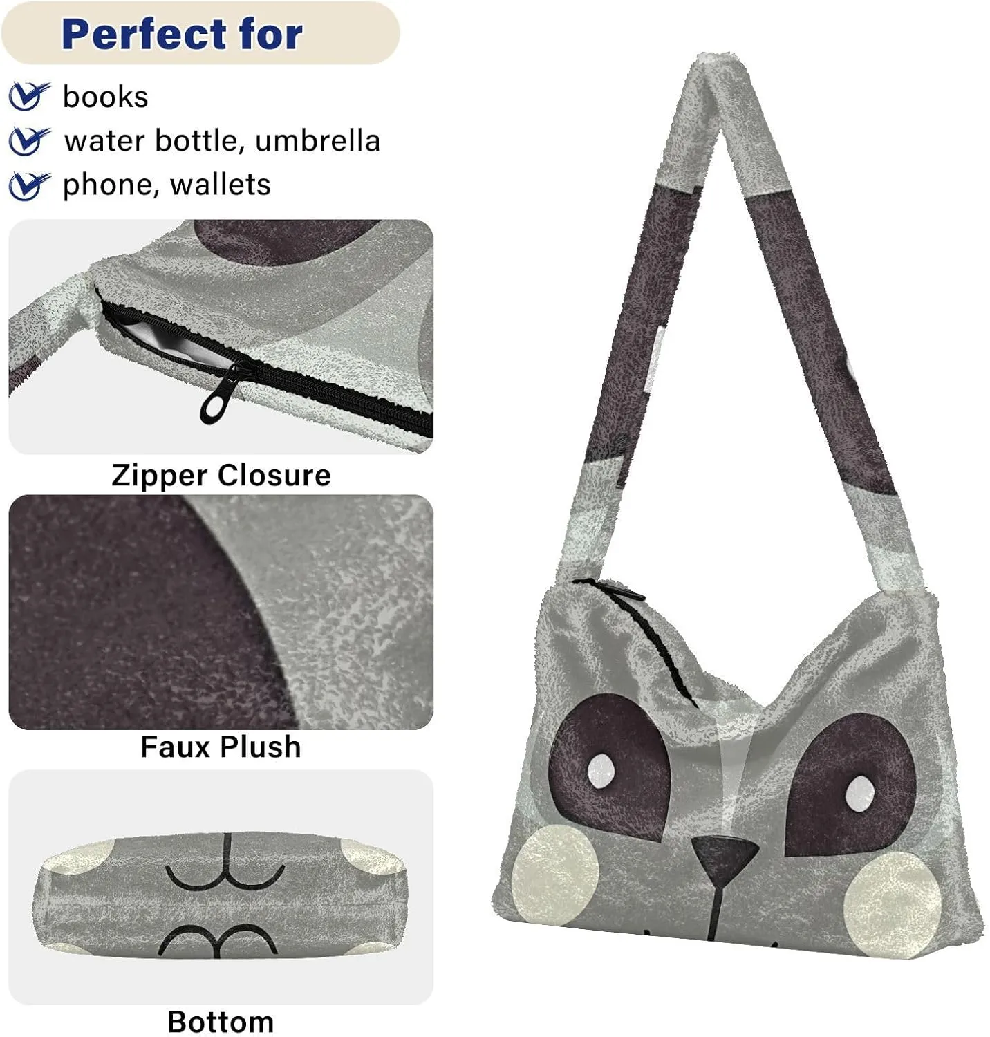 GAIGEO Little Bear Behind the Broken Wall Womens Shoulder Bag, Shoulder Bag with Pocket, Lightweight Handbags for Women