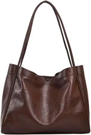 Geelyda Women's Brown Leather & Vegan 2025 Large Tote & Hobo Bag