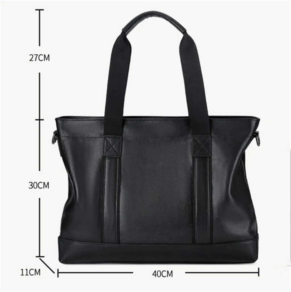 Genuine Leather Men's Handbag Cowhide Computer Bag Business Large Capacity Crossbody Leisure Briefcase
