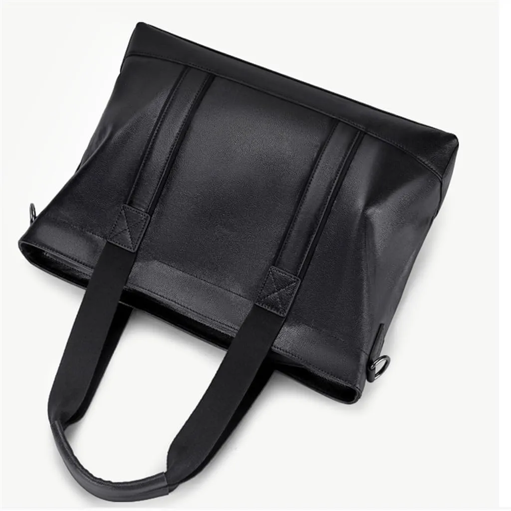 Genuine Leather Men's Handbag Cowhide Computer Bag Business Large Capacity Crossbody Leisure Briefcase