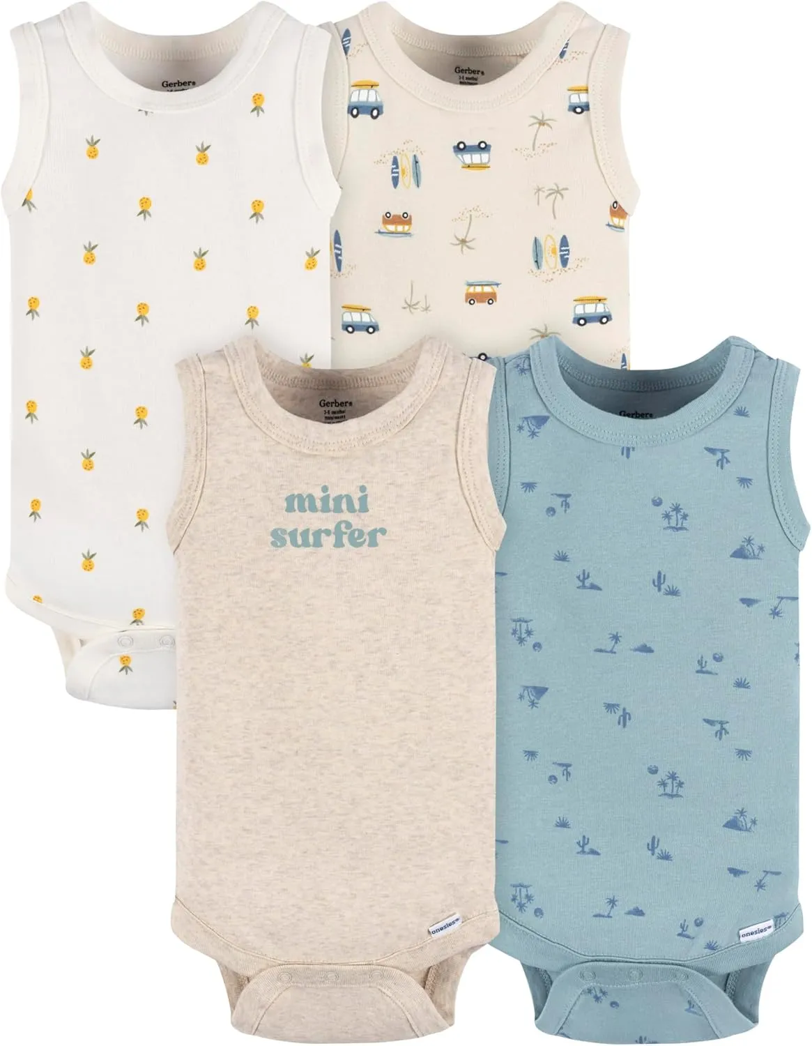 Gerber Baby Boys' Multi-pack Sleeveless Onesies Bodysuit