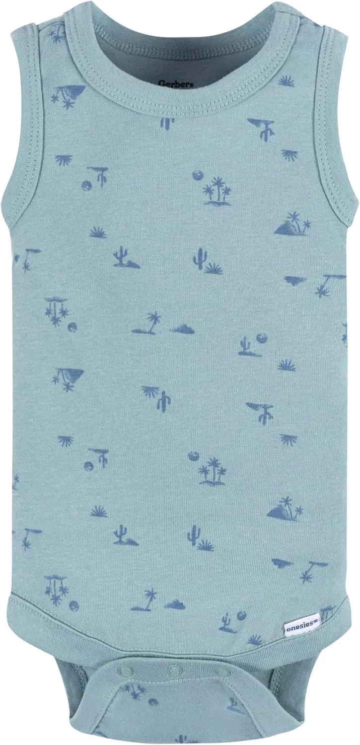 Gerber Baby Boys' Multi-pack Sleeveless Onesies Bodysuit