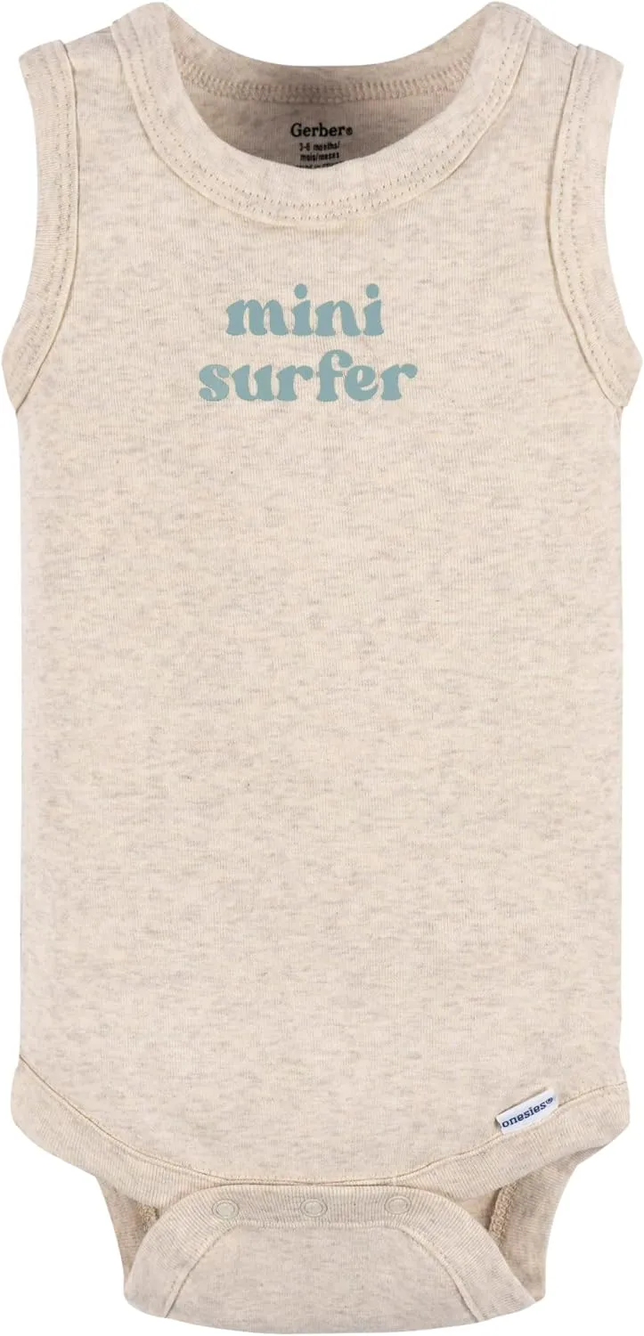 Gerber Baby Boys' Multi-pack Sleeveless Onesies Bodysuit