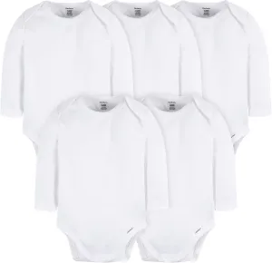 Gerber Baby Long Sleeve Solid Onesies Multi-Pack Interlock 180 Gsm