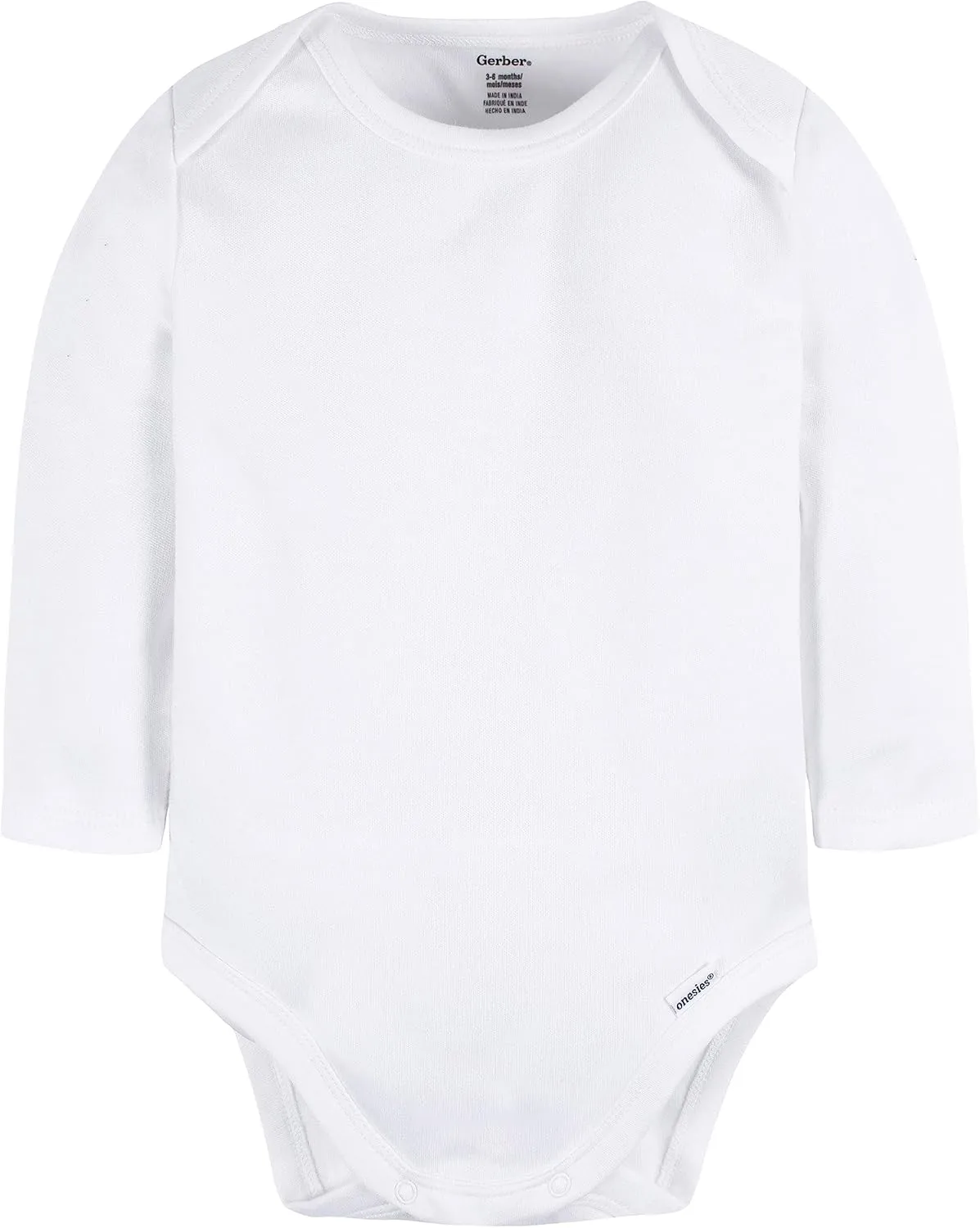 Gerber Baby Long Sleeve Solid Onesies Multi-Pack Interlock 180 Gsm