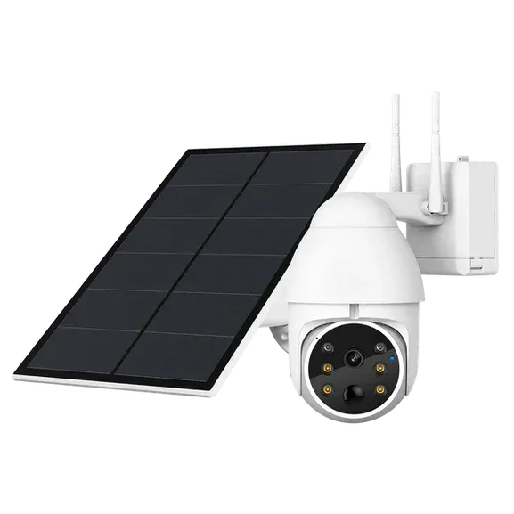 GERBER PTZ WiFi White Security Camera Solar