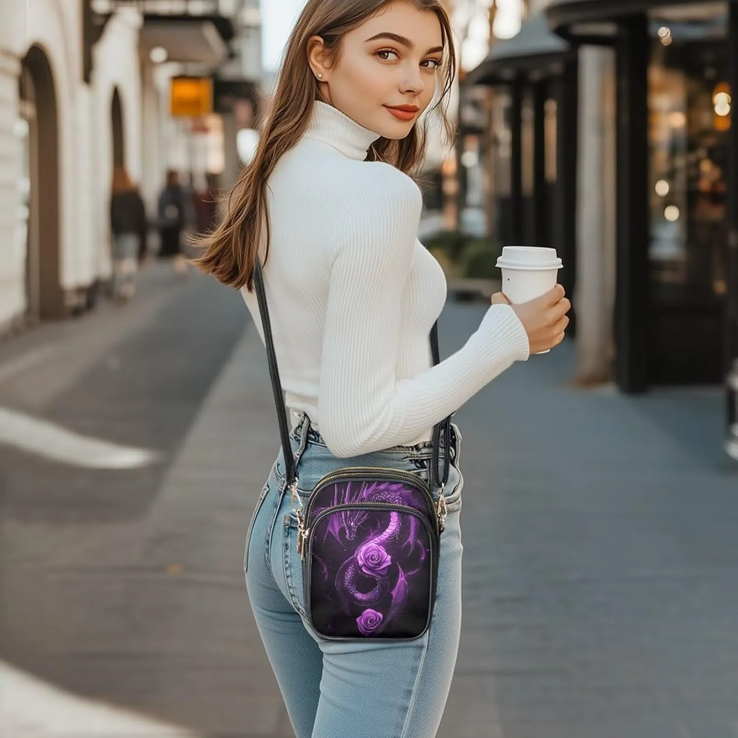 GIFTPUZZ Crossbody Purses for Women Medium Soft Leathe Bag with 3 Pockets Adjustable Strap and Internal Zipper Pocket