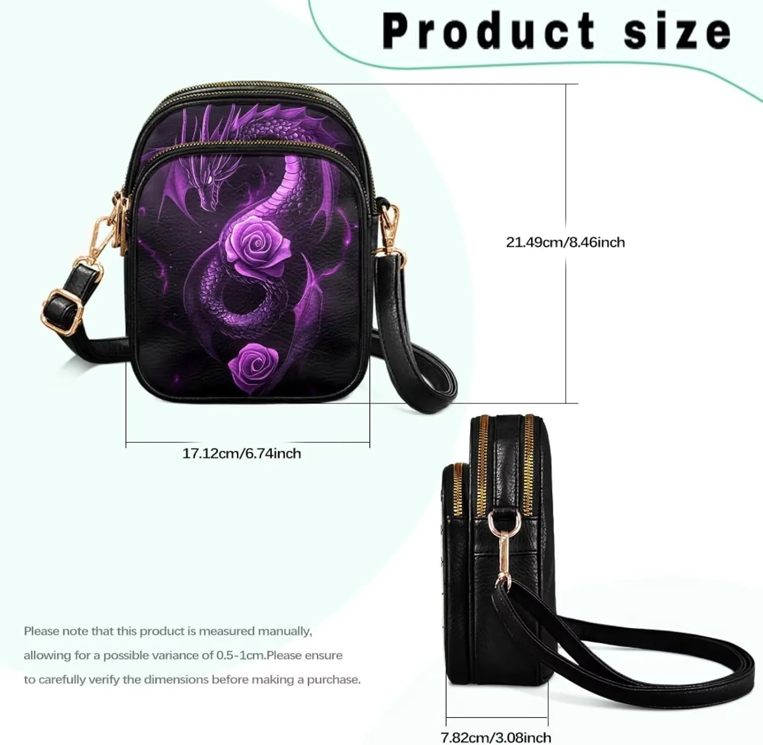 GIFTPUZZ Crossbody Purses for Women Medium Soft Leathe Bag with 3 Pockets Adjustable Strap and Internal Zipper Pocket