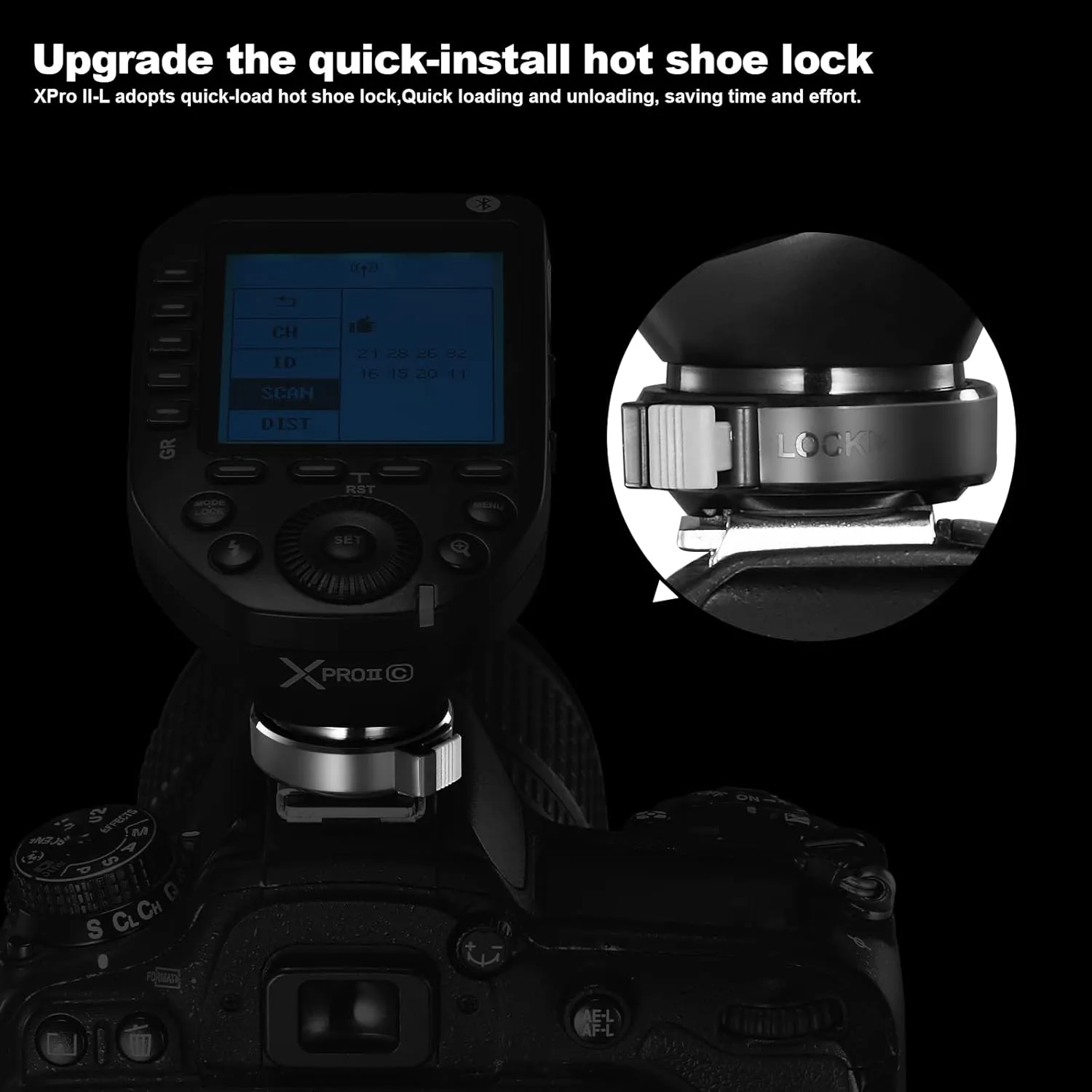 Godox XproII-C TTL Wireless Flash Trigger Transmitter,2.4G X System HSS 1/8000s, 11 Customizable 5 Group Button,Bluetooth Connection,Multi-Flash Trigger Compatible for Canon Cameras (XproII-C)