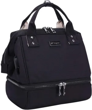GOGOSO Breast Pump Bag with Cooler Pocket, Mini Pumping Bags for Working Mom Cooler Tote Bag Built-in USB Charging Pot for Phone Mother Diaper Bags -No Include ice Pack,Black