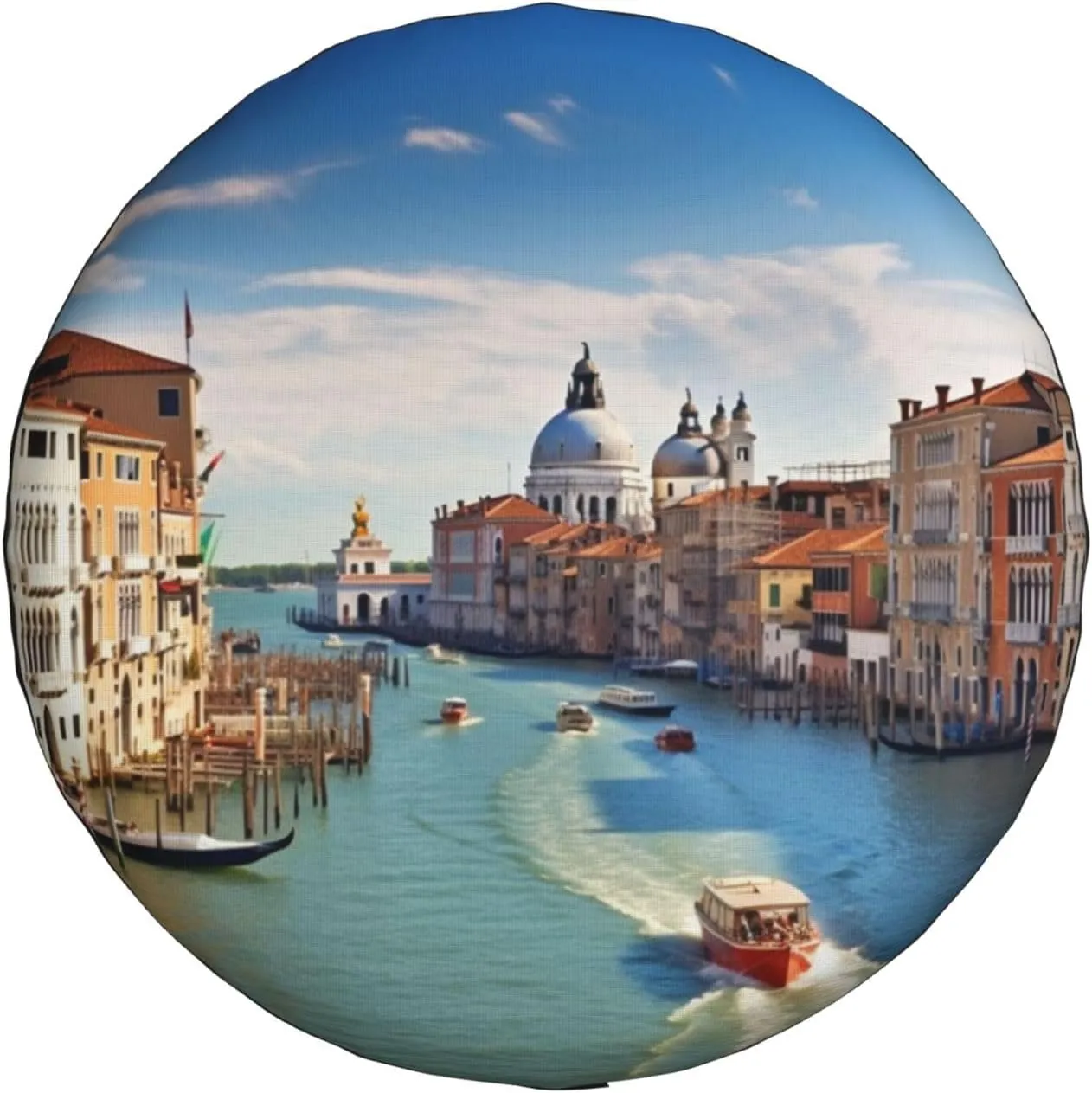 Grand Canal in Italy Spare Tire Cover Weatherproof Wheel Covers Universal Wheel Protectors Portable Wheel Bags Camper Tire Covers for Trailer Rv Travel Accessories 17 inch