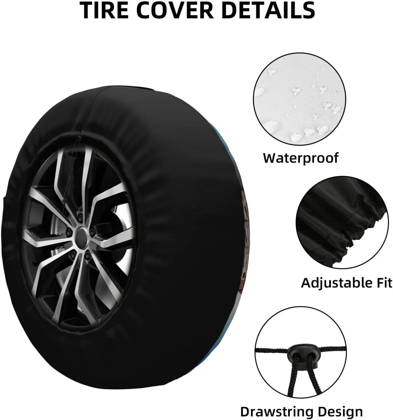Grand Canal in Italy Spare Tire Cover Weatherproof Wheel Covers Universal Wheel Protectors Portable Wheel Bags Camper Tire Covers for Trailer Rv Travel Accessories 17 inch