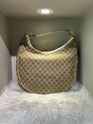 GUCCI GG Monogram Beige/Beige Hobo Bag -  Designer Handbag