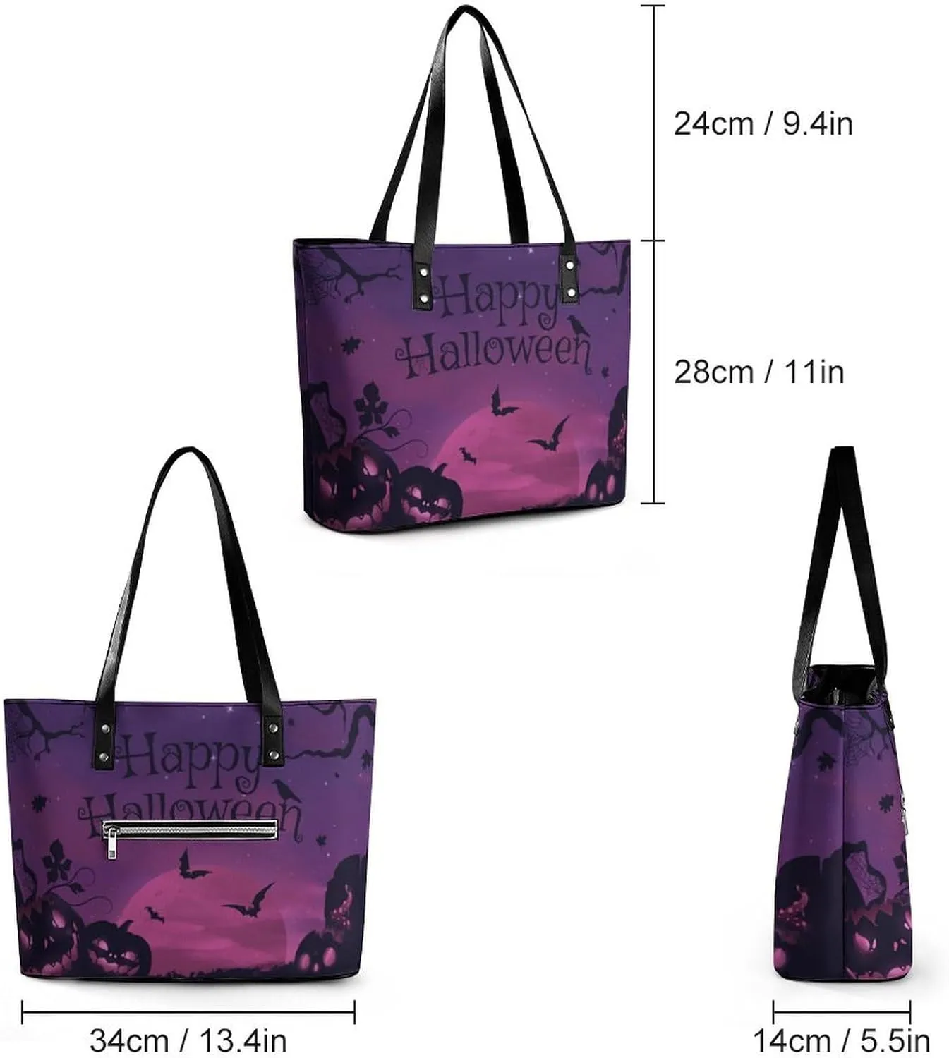 Guitar Hard Rock Hobo Handbags With Zipper Large Capacity Satchel Tote Bag Shoulder Bag