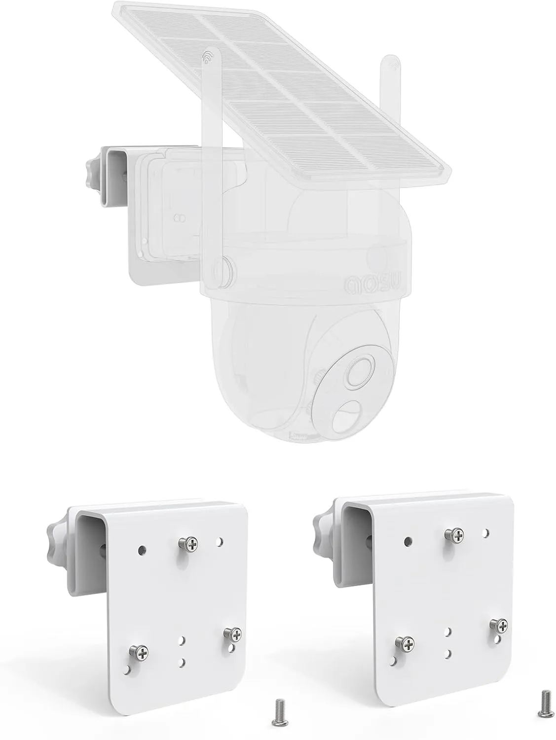 Gutter Mount for AOSU Solar Security Cameras Outdoor Wireless(SolarCam D1 Classic) and ANSQUE Security Cameras Wireless Outdoor (GU01/SA01)（2pack,White）