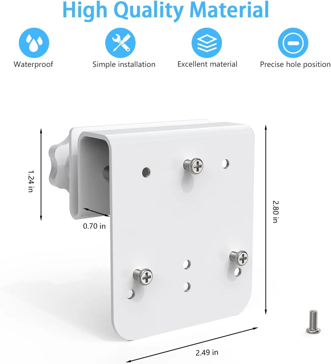 Gutter Mount for AOSU Solar Security Cameras Outdoor Wireless(SolarCam D1 Classic) and ANSQUE Security Cameras Wireless Outdoor (GU01/SA01)（2pack,White）