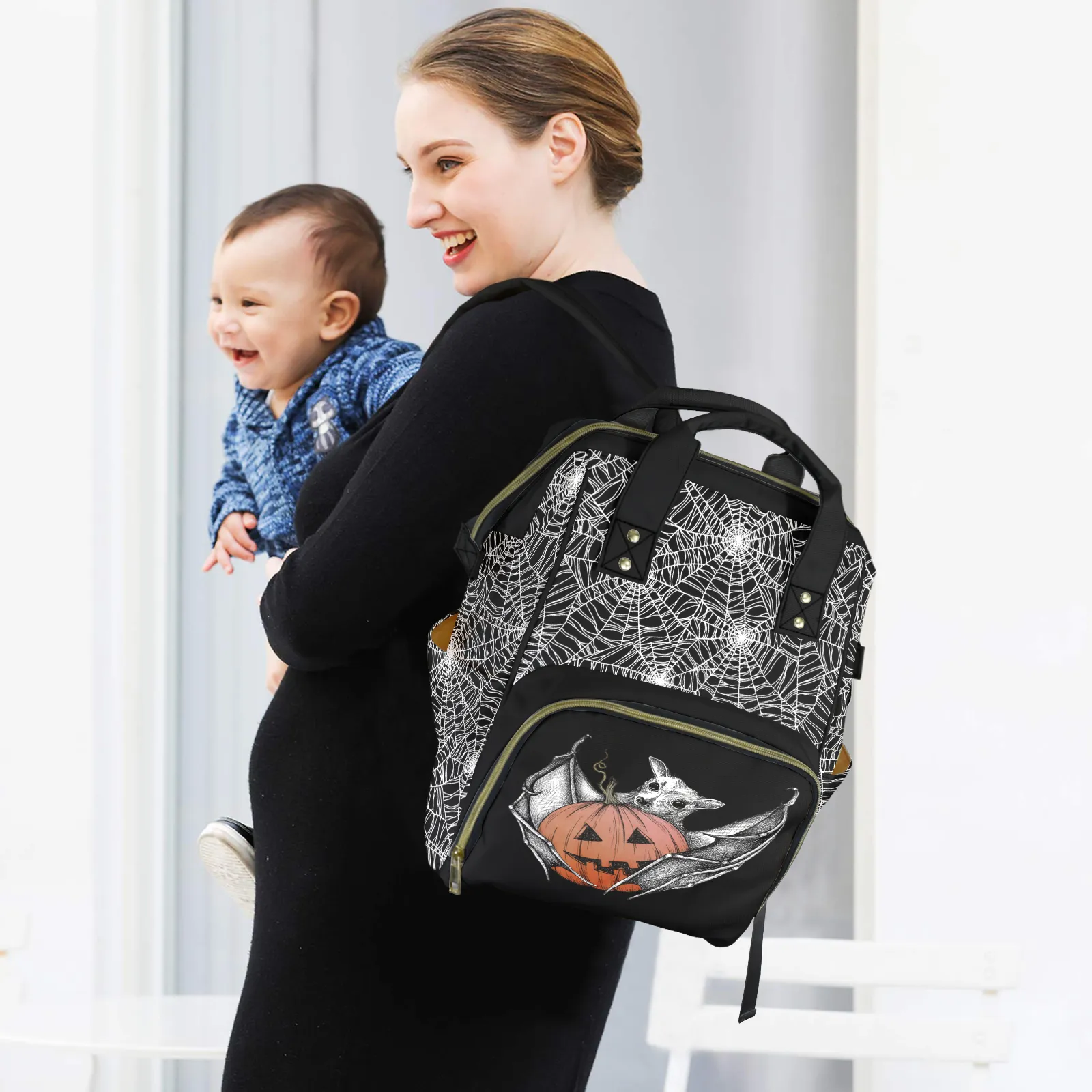 Halloween Baby Bat Multifunctional Diaper Backpack