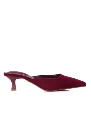 Hana Suede Pumps Heels (Maroon)