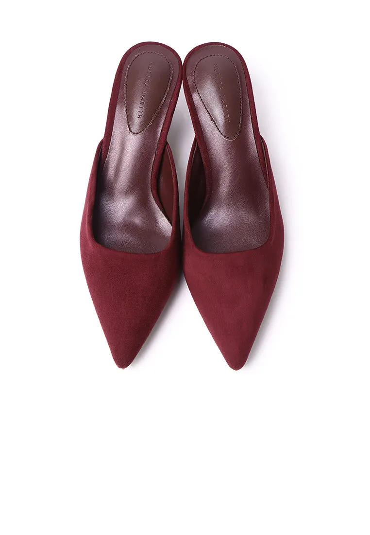 Hana Suede Pumps Heels (Maroon)