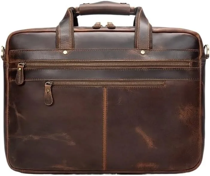 Handbag Waterproof Genuine Leather Briefcase Shoulder Laptop Business Bag for Men