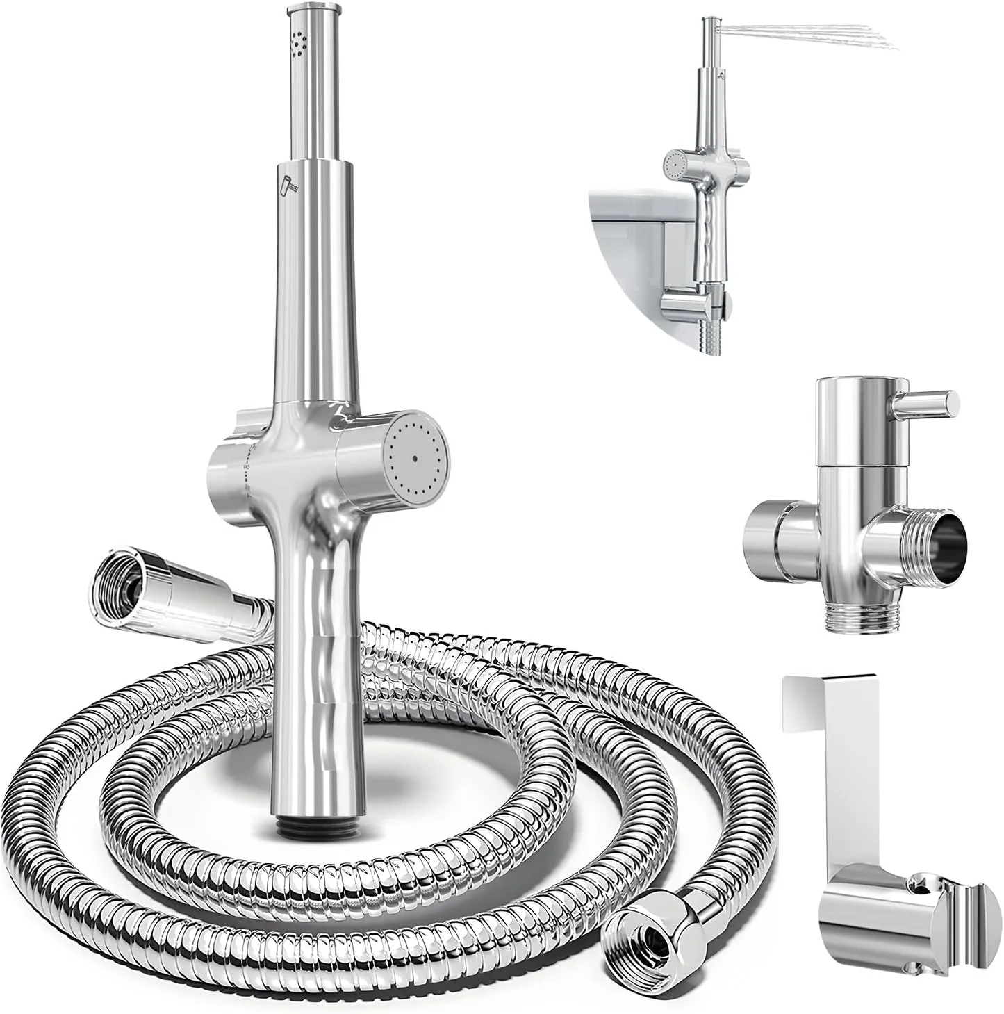 Handheld Bidet Sprayer for Toilet - Upgrade Jet Spray for Toilet Adjustable Water Pressure with Extended Nozzle, Bidet Attachment for Toilet Feminine Wash, Cloth Diaper Sprayer