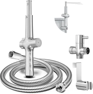 Handheld Bidet Sprayer for Toilet - Upgrade Jet Spray for Toilet Adjustable Water Pressure with Extended Nozzle, Bidet Attachment for Toilet Feminine Wash, Cloth Diaper Sprayer