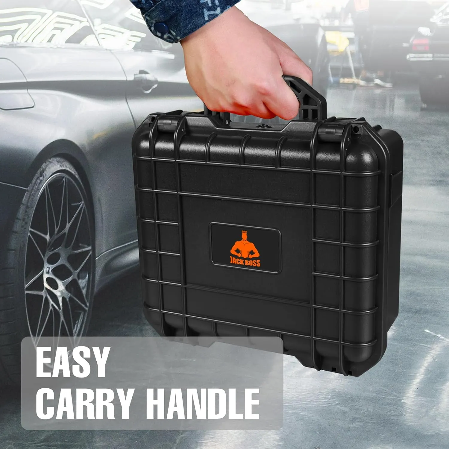 Hard Case, 14x 11.5x 6 Inch Portable Weather Waterproof Protective Camera Case with Customizable Foam, Fit Use of Drones, Camera, Equipments