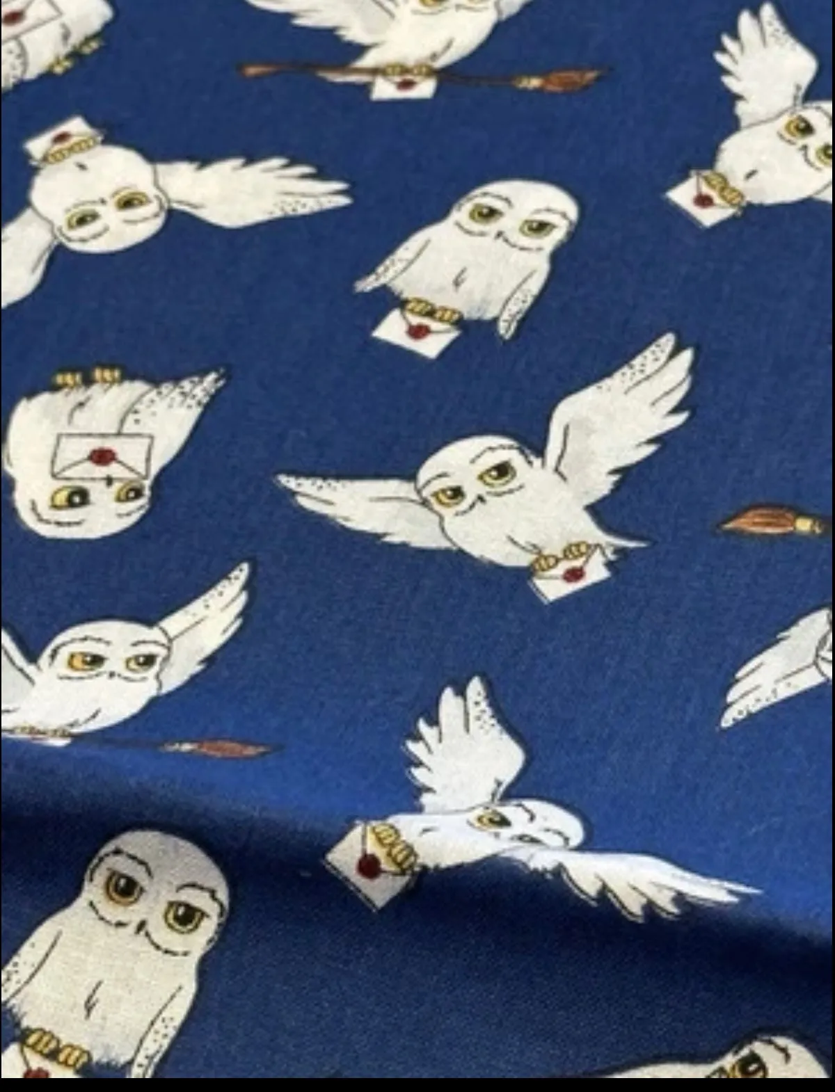 HARRY POTTER Fabric Owl Hedwig Blue Camelot QUILTING COTTON 36” x 44”