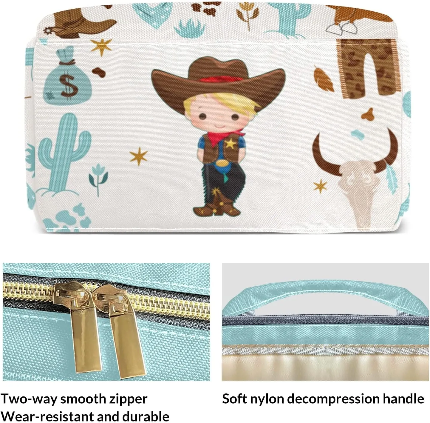 Hats Cowboy Western Personalized Large Capacity Diaper Bags,Custom Name Backpack Casual Daypack Bag Nappy Bag Gifts