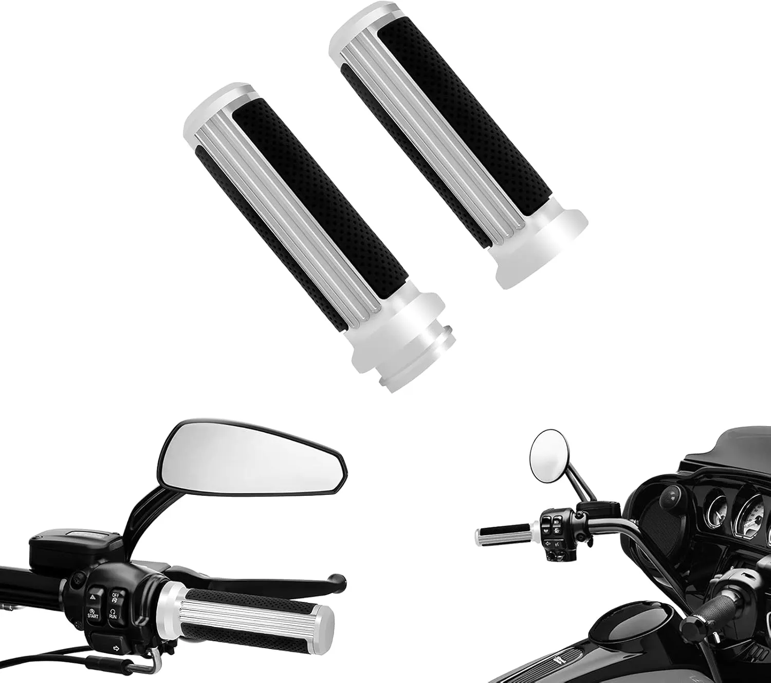 HDBUBALUS 1" Electronic Throttle Defiance Handlebar Grips 25mm Hand Grips Fit for Harley Touring Street Glide Road King Road Glide Electra Glide