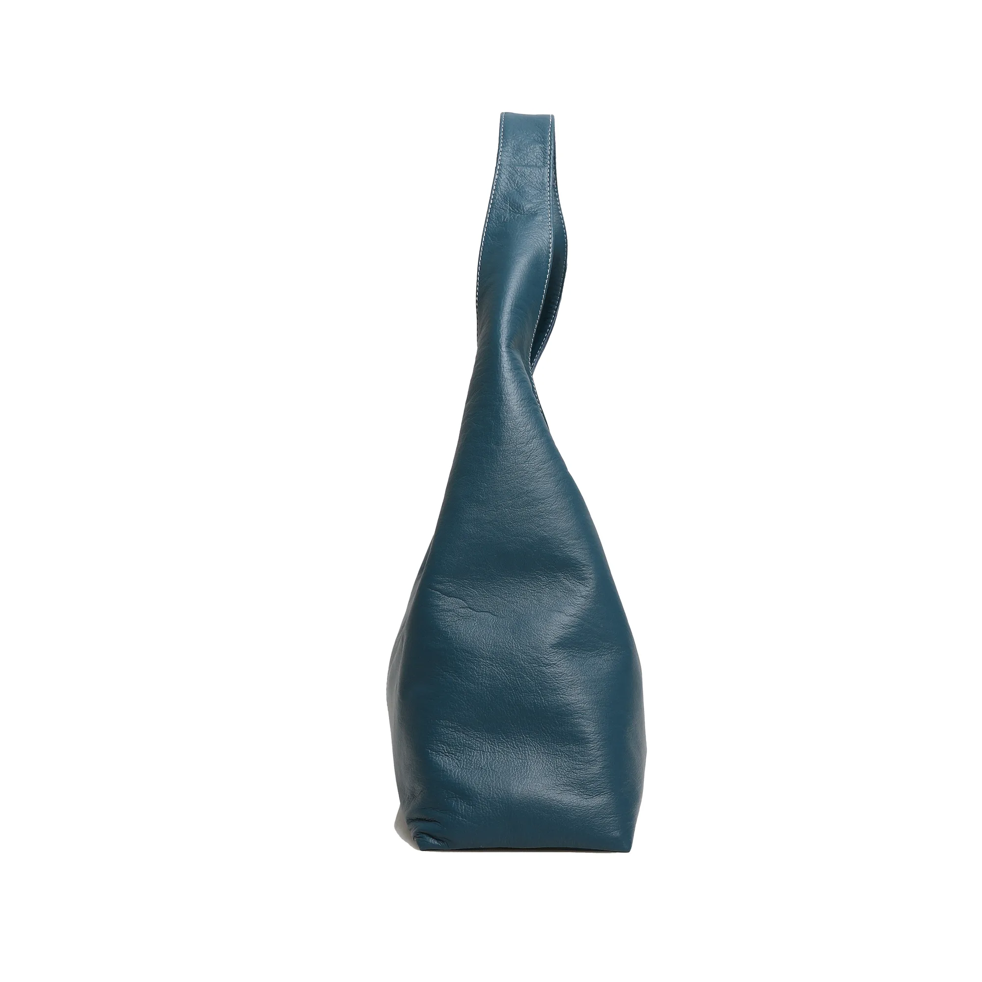 Hibiscus Leather Hobo Bag (French Blue)
