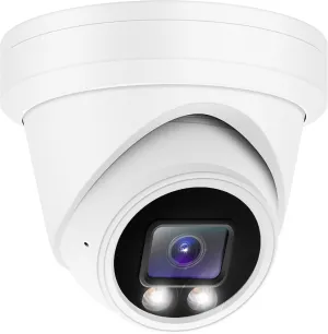 Hikvision/Uniview Compatible HD 4K 8MP SonyStarvis Sensor IP Camera Color vu PoE Turret Dome with Microphone, 24/7 Full Time Color at Night, Weatherproof IP67 Indoor Outdoor Wide Angle 2.8mm