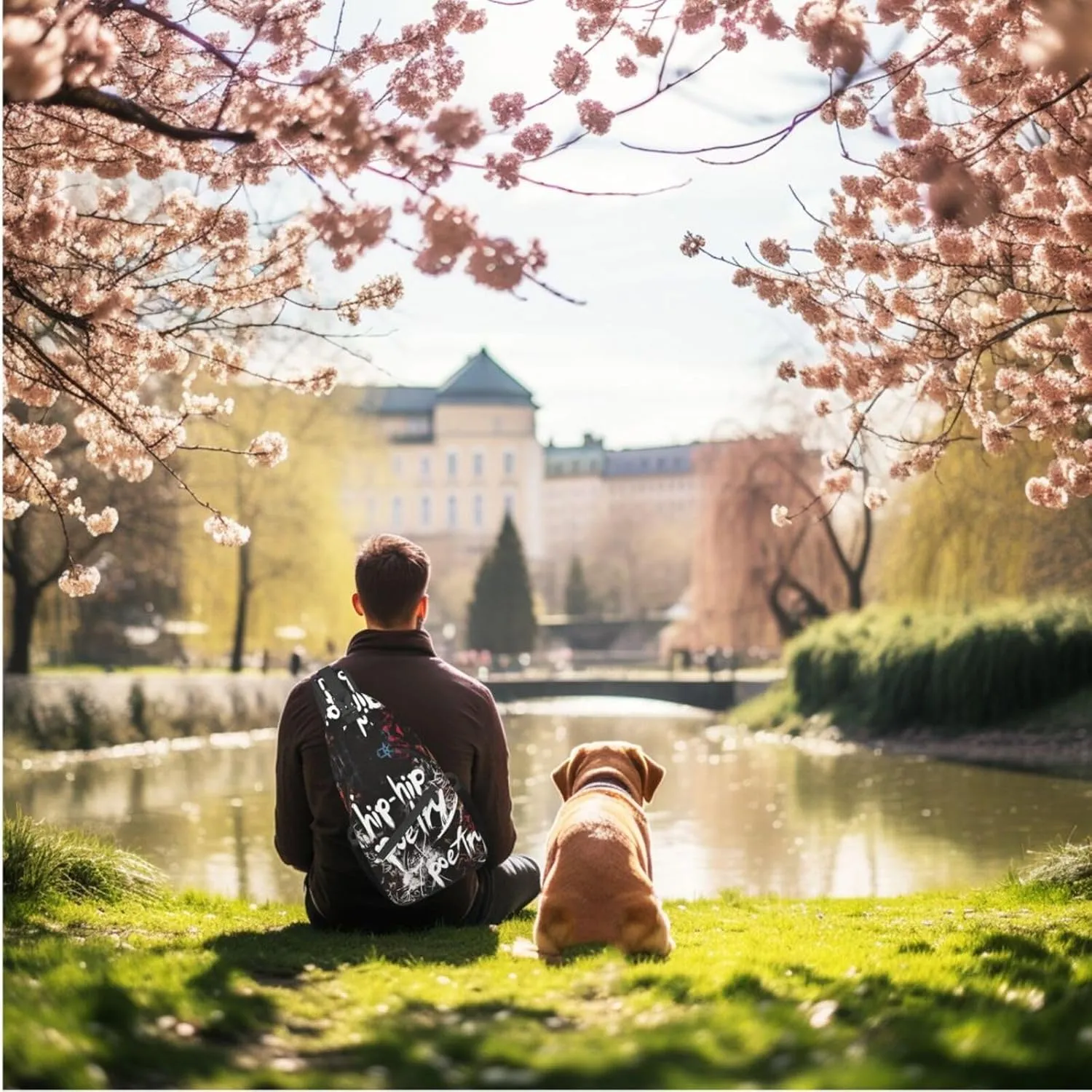 Hip-Hip Poetry Crossbody Bag with Abstract Picture Fitness Sports Travel Hiking Backpack Cute Animal Print Chest Bag Shoulder Bag for Women and Men
