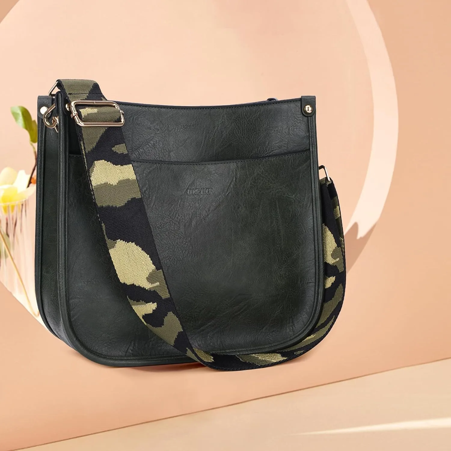 HKCLUF Vegan Leather Crossbody Bags Purse for Women Trendy Tassel Hobo Handbag Women With 2PCS Adjustable Guitar Strap