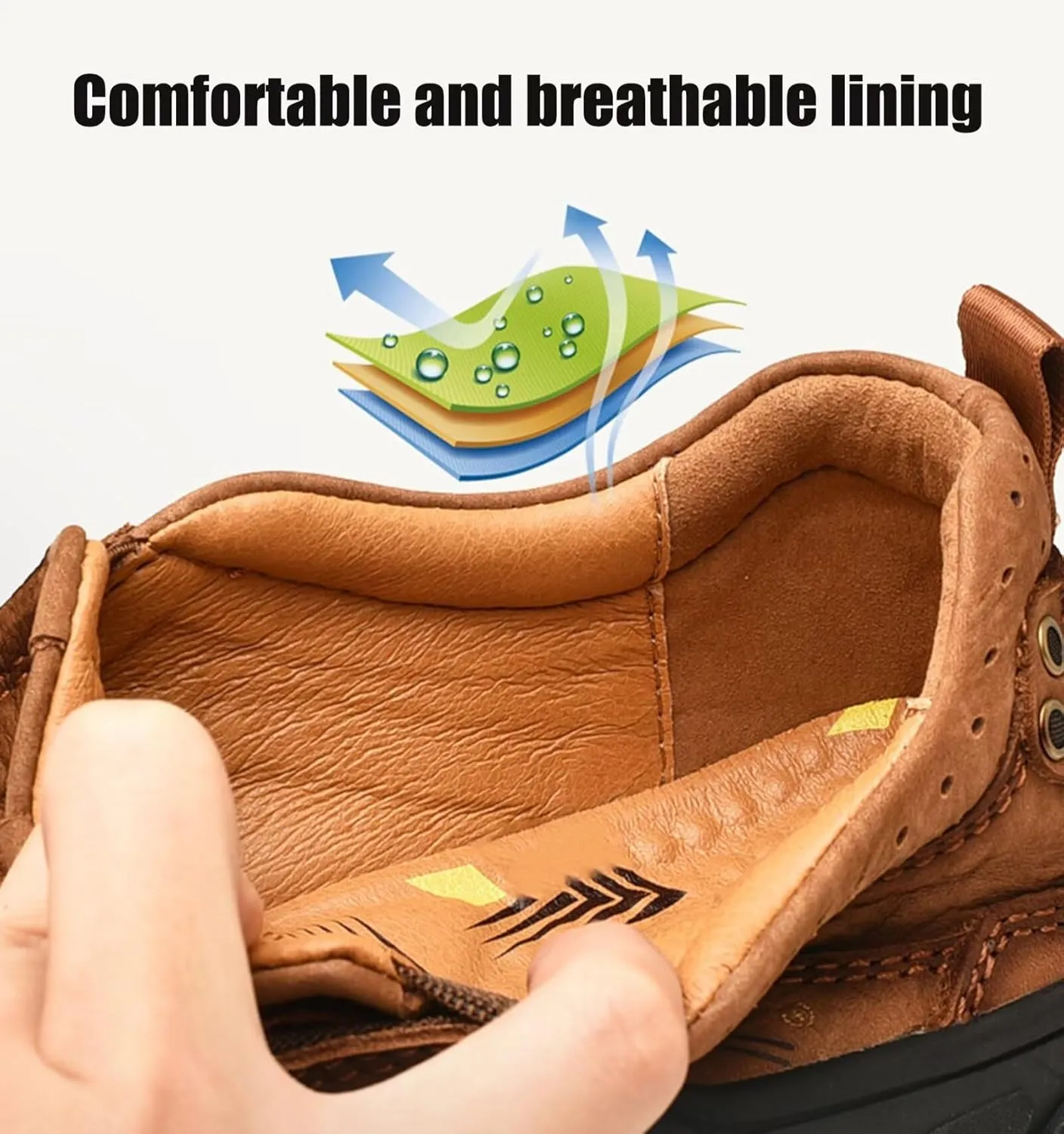 HNVAVQ Mens Leather Shoes Business Work Shoes Walking Shoes Outdoor Trekking Shoes Casual Driving Shoes