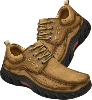 HNVAVQ Mens Leather Shoes Business Work Shoes Walking Shoes Outdoor Trekking Shoes Casual Driving Shoes
