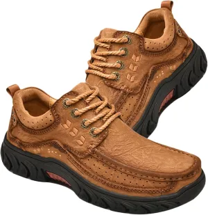 HNVAVQ Mens Leather Shoes Business Work Shoes Walking Shoes Outdoor Trekking Shoes Casual Driving Shoes