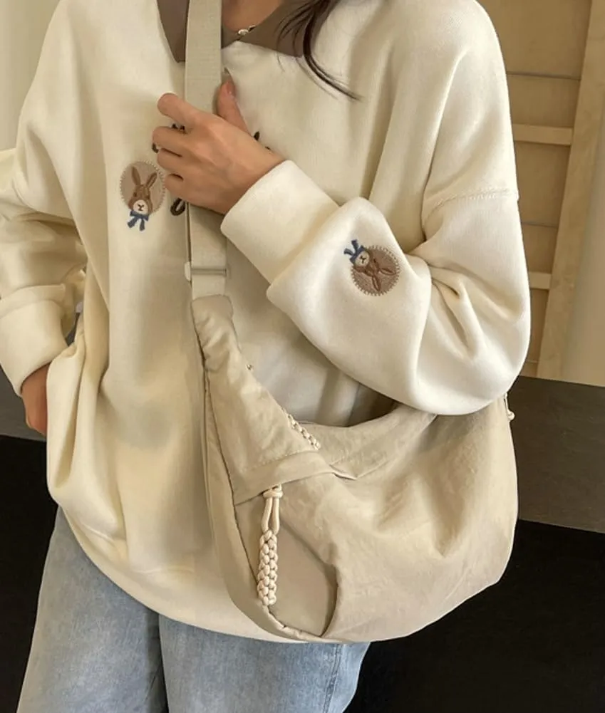 Hobo Bag for Women Men Crescent Shoulder Bag Retro Nylon Canvas Crossbody Bag Slouchy Corduroy Dumpling Bag Purse