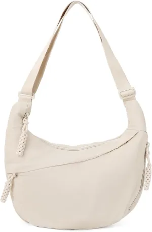 Hobo Bag for Women Men Crescent Shoulder Bag Retro Nylon Canvas Crossbody Bag Slouchy Corduroy Dumpling Bag Purse