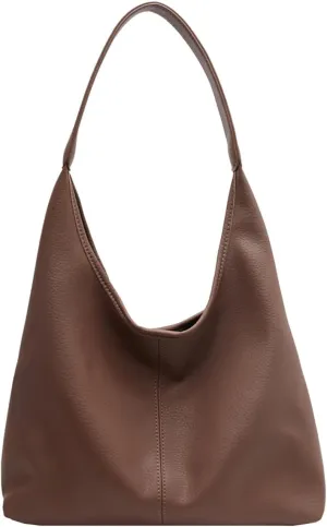 Hobo Bags for Women Slouchy Tote Bag Soft Casual PU Leather Shoulder Purses 2pcs Work Everyday Handbags