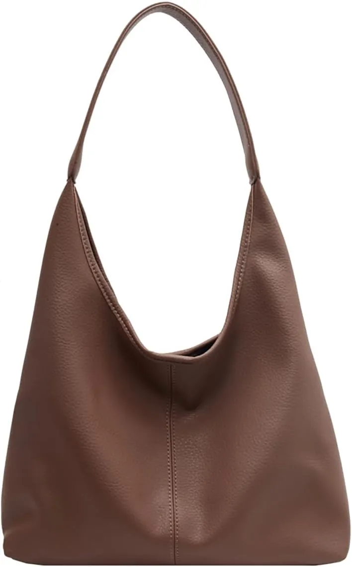 Hobo Bags for Women Slouchy Tote Bag Soft Casual PU Leather Shoulder Purses 2pcs Work Everyday Handbags