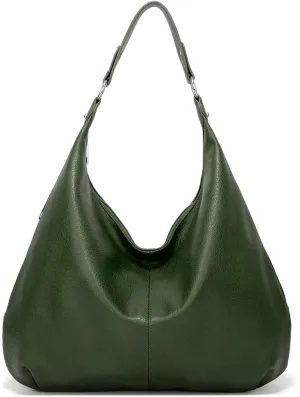 Hobo Bags for Women Soft PU Leather Slouchy Bag Shoulder Purse with Zipper